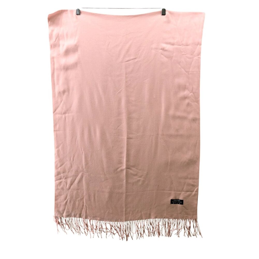 Vimate‎ Cashmere Cotton Scarf Rectangle Fringe Baby Pink Shawl Soft